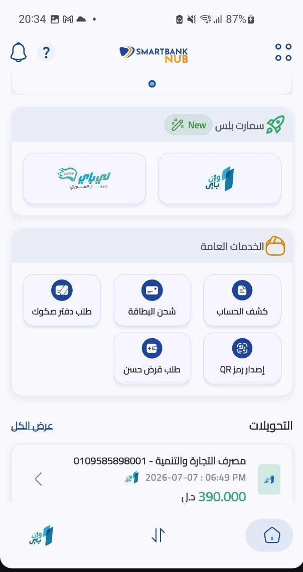 Nub Bank home section
